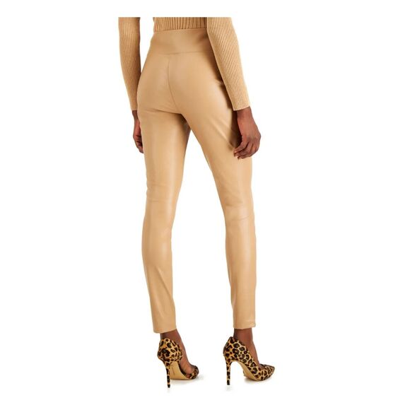 INC International Concepts Women's Sz 6 Ginger Crisp Brown Faux Leather Leggings - Picture 10 of 10